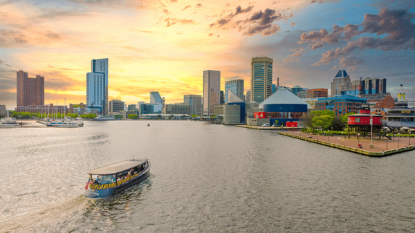 View of the city of Baltimore from the harbor