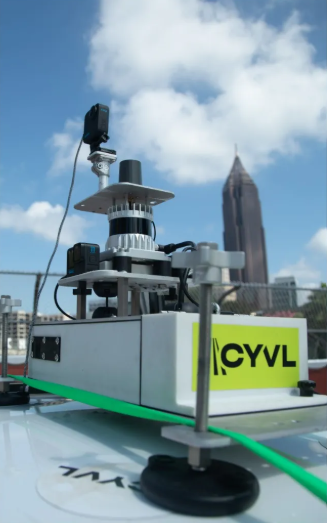 Picture of Cyvl-branded pothole detector device