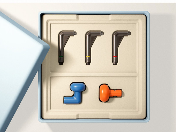 Pictures of the redesigned Allen key with colorful handles