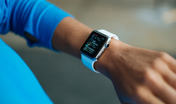 wrist with a smart watch on it